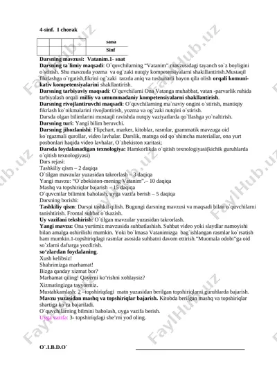 4-sinf o'zbek tili yillik konspekt — DOCX