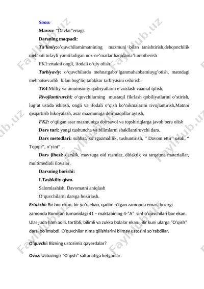 davlat 4-sinf 2019 — DOCX