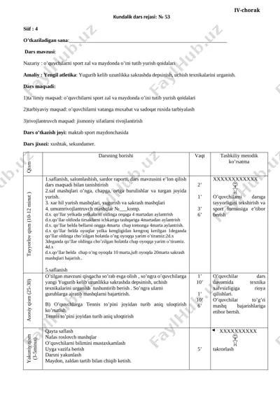 4-sinf 4-chorak — DOCX