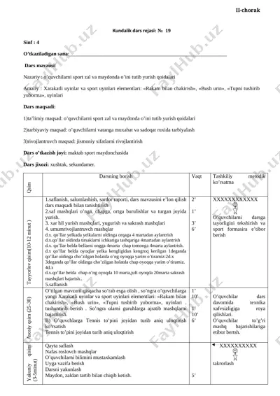 4-sinf 2-chorak — DOCX