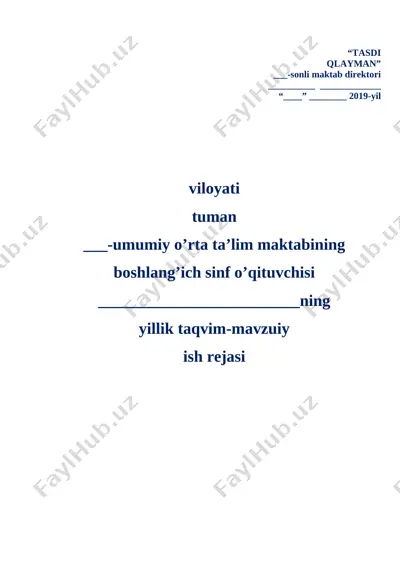 4-sinf ish reja hammasi — DOCX