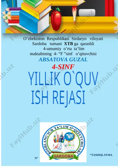 4-sinf ish reja — DOCX