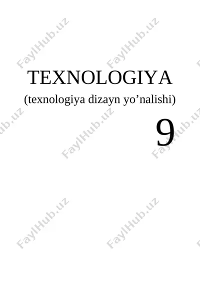 texnologiya 9-sinf (o'g'il bolalar) — DOC