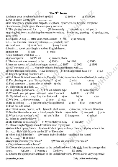 9-10-11-sinf ingliz tili — DOCX