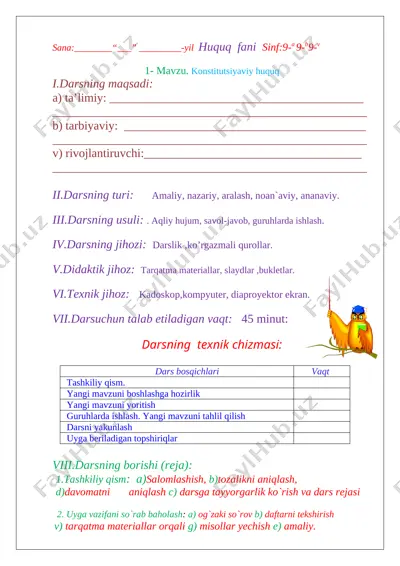 huquuq 9-sinf — DOC