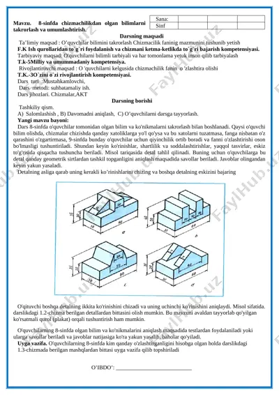 9-sinf chizmachilik — DOCX