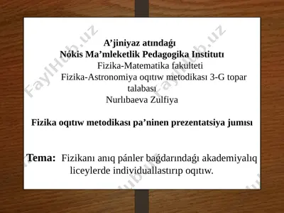 nurlıbaeva zulfiya 16 — PPTX