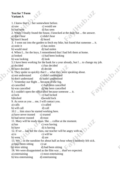 9-sinf ingliz tili test — ZIP