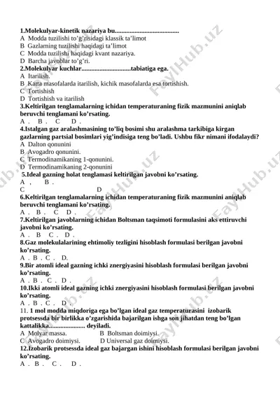 1molekulaliq fizika 2-variant — DOCX