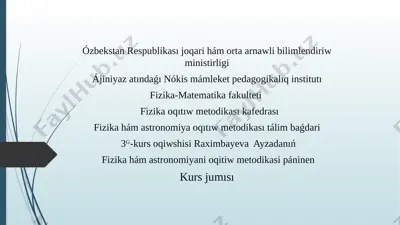 kurs jumisi ayzada pptx — PPTX