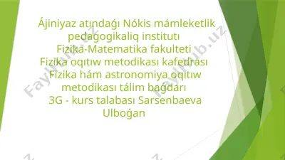 sarsenbaeva ulbogan — PPTX