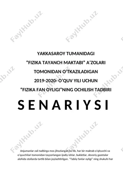 fan oyligi ochilishi — DOCX