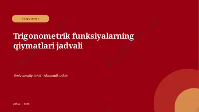 065_v1_trigonometrik_funksiyalarning_qiymatla — PPTX