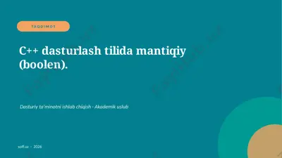 131_v1_c_dasturlash_tilida_mantiqiy_boolen — PPTX