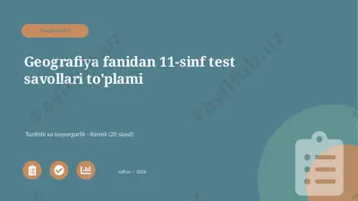 0258_v1_geografiya_fanidan_11_sinf_test_sa — PPTX