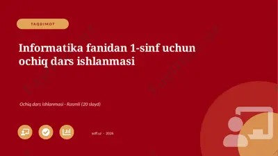 0145_v1_informatika_fanidan_1_sinf_uchun_o — PPTX