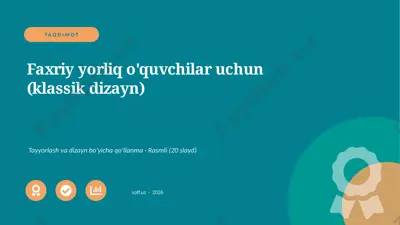 0001_v1_faxriy_yorliq_oquvchilar_uchun_kla — PPTX