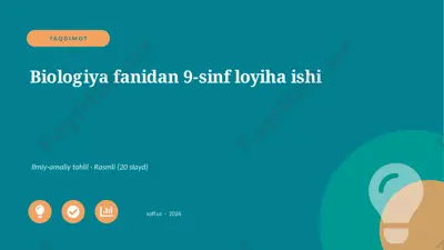 0321_v1_biologiya_fanidan_9_sinf_loyiha_is — PPTX