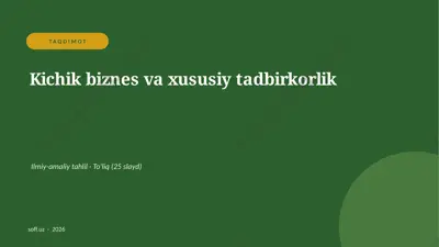 0361_v2_kichik_biznes_va_xususiy_tadbirkor — PPTX