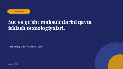 144_v1_sut_va_gosht_mahsulotlarini_qayta_ishl — PPTX