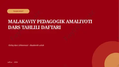 185_v1_malakaviy_pedagogik_amaliyoti_dars_tah — PPTX