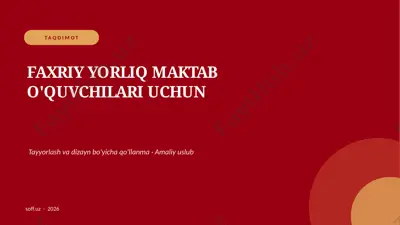 030_v2_faxriy_yorliq_maktab_oquvchilari_uchun — PPTX
