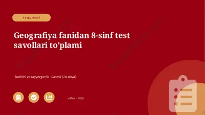 0255_v1_geografiya_fanidan_8_sinf_test_sav — PPTX