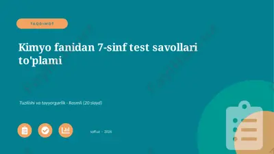 0271_v1_kimyo_fanidan_7_sinf_test_savollar — PPTX