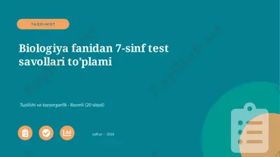 0261_v1_biologiya_fanidan_7_sinf_test_savo — PPTX