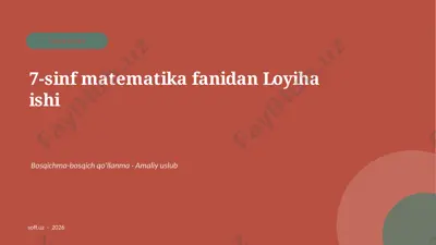 042_v2_7_sinf_matematika_fanidan_loyiha_ishi — PPTX