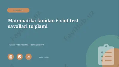 0218_v1_matematika_fanidan_6_sinf_test_sav — PPTX