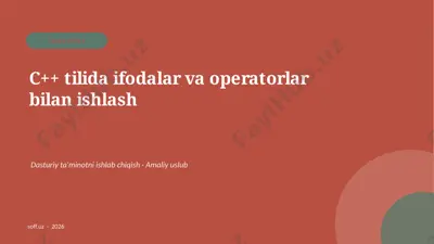 172_v2_c_tilida_ifodalar_va_operatorlar_bilan — PPTX