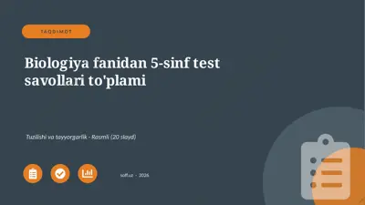 0259_v1_biologiya_fanidan_5_sinf_test_savo — PPTX