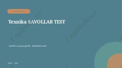 098_v1_texnika_savollar_test — PPTX