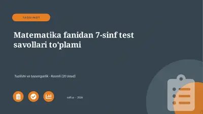 00219_matematika_fanidan_7_sinf_test_savollari — PPTX