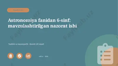01608_astronomiya_fanidan_6_sinf_mavzulashtiri — PPTX
