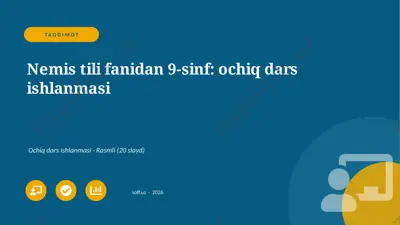 01070_nemis_tili_fanidan_9_sinf_ochiq_dars_ish — PPTX