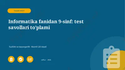 01330_informatika_fanidan_9_sinf_test_savollar — PPTX