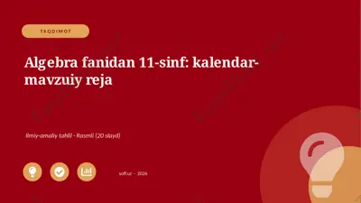 03995_algebra_fanidan_11_sinf_kalendar_mavzuiy — PPTX