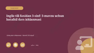 04652_ingliz_tili_fanidan_3_sinf_3_mavzu_uchun — PPTX
