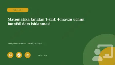 04816_matematika_fanidan_1_sinf_4_mavzu_uchun_ — PPTX