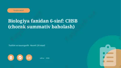 01931_biologiya_fanidan_6_sinf_chsb_chorak_sum — PPTX