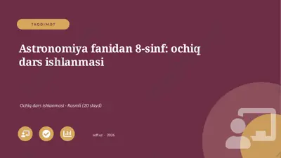 01192_astronomiya_fanidan_8_sinf_ochiq_dars_is — PPTX