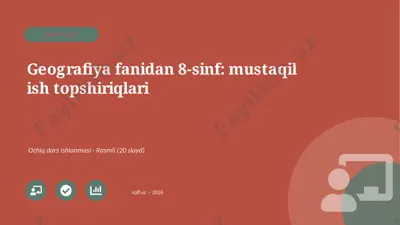 02397_geografiya_fanidan_8_sinf_mustaqil_ish — PPTX