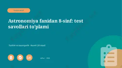 01401_astronomiya_fanidan_8_sinf_test_savollar — PPTX