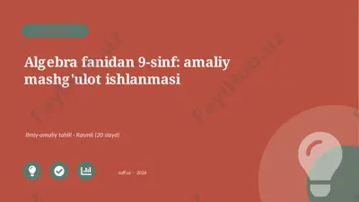 03157_algebra_fanidan_9_sinf_amaliy_mashgulot_ — PPTX