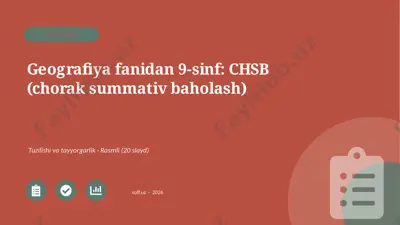 01927_geografiya_fanidan_9_sinf_chsb_chorak_su — PPTX