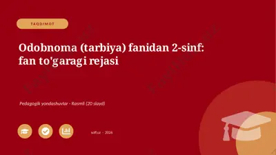02645_odobnoma_tarbiya_fanidan_2_sinf_fan_toga — PPTX