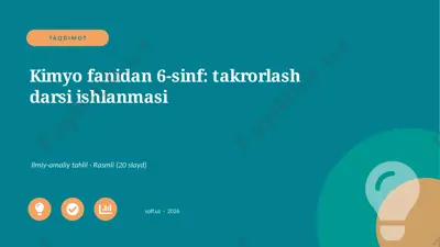 03041_kimyo_fanidan_6_sinf_takrorlash_darsi_is — PPTX