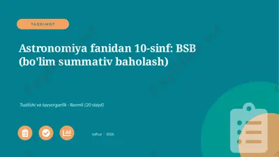 01821_astronomiya_fanidan_10_sinf_bsb_bolim_su — PPTX